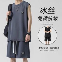 運動背心男夏季冰絲速干薄款健身新款跑步訓練緊身上衣無袖-毛毛男裝 歷史價格詳細信息