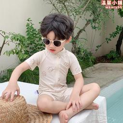 兒童泳衣夏男童分體防曬泳褲小中大童遊泳衣男孩寶寶溫泉遊泳套裝 歷史價格詳細信息