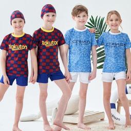 兒童泳衣男童中大童學生分體游泳衣套裝卡通印花韓國寶寶沙灘泳裝 歷史價格詳細信息