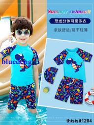 兒童泳衣男童分體遊泳衣中大童青少年男孩夏2023新款泳褲泳裝套裝 歷史價格詳細信息