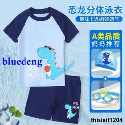 泳裝 新款泳衣 兒童泳衣男童分體青少年中大童游泳衣新款游泳速干男孩泳褲套裝 歷史價格詳細信息