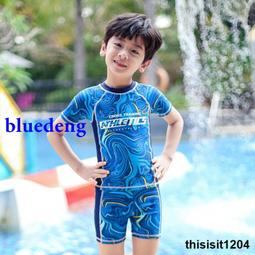 兒童泳衣夏男童分體防曬泳褲小中大童遊泳衣男孩寶寶溫泉遊泳套裝 歷史價格詳細信息