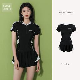 分體泳衣女保守遊泳館專用運動遮肚顯瘦2022新款大碼溫泉泳裝 歷史價格詳細信息