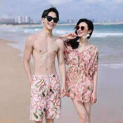 【好康】新款情侶泳衣女夏運動款裙式兩件式三件套顯瘦性感海邊沙灘男泳褲 歷史價格詳細信息