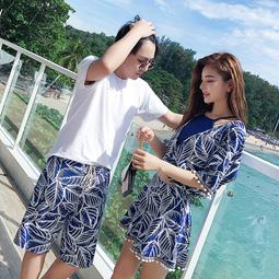 新款情侶泳衣女兩件式三件套小胸顯瘦裙式四角褲夏季沙灘度假遊泳裝 歷史價格詳細信息