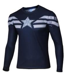 [現貨]美國隊長運動緊身衣 復仇者系列 英雄長袖T恤 tee 騎行裝備戶外自行車 運動健身 創意惡搞生日交換禮物 歷史價格詳細信息