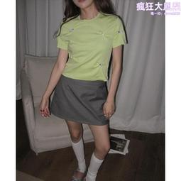 【十三行4折特價不退貨】高腰a字短裙女夏小個子休閒氣質半身裙 歷史價格詳細信息