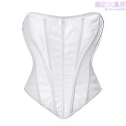 宮廷束腰蒸汽朋克魚骨金屬皮質緊身衣配T褲哥特束胸拉鏈束身衣 歷史價格詳細信息