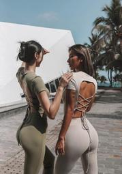 歐美 IG網紅同款 細肩帶連身運動服 撞色 一體式 健身服 健身連身褲 運動連身長褲 瑜珈服 空中環 空中瑜珈服 健身服 歷史價格詳細信息