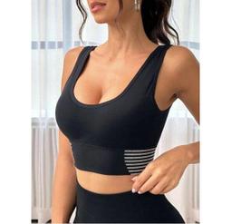 帶胸墊條紋背心女內搭夏季外穿打底無袖吊帶上衣運動瑜伽文胸一體 歷史價格詳細信息