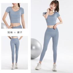 瑜伽服女2024新款速干高級感運動上衣普拉提訓練健身短袖跑步套裝 歷史價格詳細信息