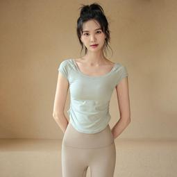 瑜伽上衣女短袖顯瘦彈力修身跑步健身服訓練速幹夏季薄款運動t卹 歷史價格詳細信息