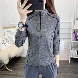 台灣現貨戶外速乾T恤女長袖春秋薄透氣跑步登山運動健身彈力速乾衣訂製服排汗衫 歷史價格詳細信息