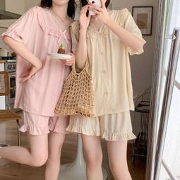 台灣現貨#夏季新款睡衣女短袖梭織提花雲朵棉公主風少女家居服套裝 歷史價格詳細信息