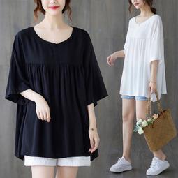 台灣現貨【諾諾】夏裝韓版大尺碼200-300斤胖mm洋裝孕婦洋氣懶人短袖T恤女長裙子 歷史價格詳細信息