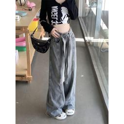 設計感闊腿褲女2024新款早春季大碼窄版小個子牛仔褲顯瘦直筒褲子 歷史價格詳細信息