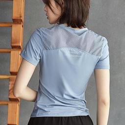台灣現貨薄款透氣速乾瑜伽服運動短袖T恤  運動罩衫女 運動上衣女 夏季新款網紅美背顯瘦運動健身小衫 MSNE 歷史價格詳細信息