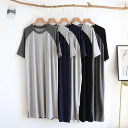 台灣現貨睡衣男士夏季莫代爾短袖睡裙家居服薄款休閒寬鬆大尺碼可外穿T恤男 價格比較,價格查詢,歷史價格詳細信息