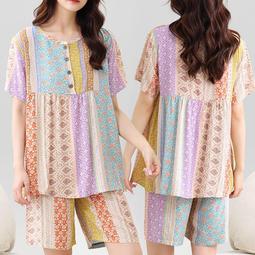 台灣現貨夏季睡衣女大尺碼短袖短褲可愛學生外貿直播日系套裝女士家居服套裝 歷史價格詳細信息