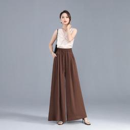 台灣現貨女士夏季新款高腰寬鬆顯瘦碎花波點寬褲褲裙 歷史價格詳細信息