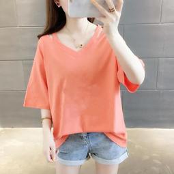 小心機V領寬鬆T恤女2024夏季新款設計感小眾甜辣妹百搭新款短袖潮 歷史價格詳細信息