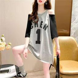 台灣現貨【諾諾】夏裝韓版大尺碼200-300斤胖mm洋裝孕婦洋氣懶人短袖T恤女長裙子 歷史價格詳細信息