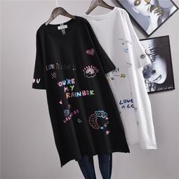 台灣現貨大尺碼 開叉 短袖t恤女 韓版加肥加大棉質 女生上衣 夏季卷邊前短後長打底衫 chic v領百搭透氣 胖mm 大 歷史價格詳細信息