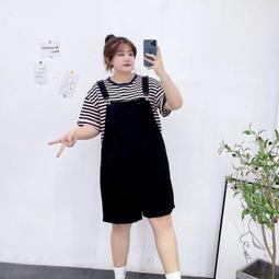 台灣現貨【諾諾】優質現貨 女生衣著 大尺碼 2021夏季大尺碼女裝新款胖MM220-300斤顯瘦條紋T恤揹帶短褲兩件套裝 價格比較,價格查詢,歷史價格詳細信息