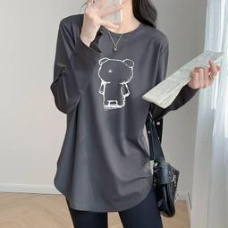 台灣現貨秋季新款女裝T恤簡約寬松百搭長袖女圓領慵懶上衣薄款個性打底衫 韓版女生T恤  露天市集  全台最大的網路購物市集 歷史價格詳細信息