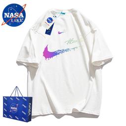 台灣現貨韓版潮流 上衣 短袖 NASA聯名 潮牌 短袖 T恤男 夏季 2024新款 ins港風 寬鬆 美式 夏裝 情侶 歷史價格詳細信息