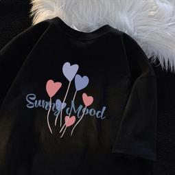 T恤-甜美淘氣鄰家系女孩圓領斜口袋貓咪印圖飛鼠連袖拼接寬版T恤(白.藍XL-5L)-U379熊衣褲語 歷史價格詳細信息