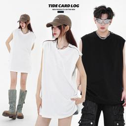 金屬拉鍊背心男 2色M-2XL 小眾寬鬆休閒無袖背心 夏季素色薄款上衣 歷史價格詳細信息