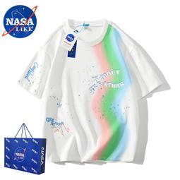 台灣現貨韓版潮流 上衣 短袖 NASA聯名 潮牌 短袖 T恤男 夏季 2024新款 ins港風 寬鬆 美式 夏裝 情侶 歷史價格詳細信息