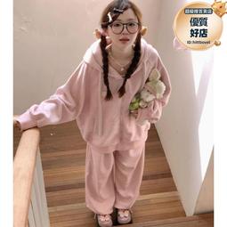 休閒運動服套裝女秋冬季衛衣闊腿長褲韓系學生少女寬鬆跑步兩件套 歷史價格詳細信息