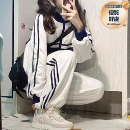 學院風減齡休閒運動服套裝女秋冬季加絨加厚厚棉T闊腿褲跑步兩件套 歷史價格詳細信息