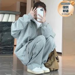 韓版運動服套裝女秋冬時尚加絨加厚連帽運動衫學生闊腿褲休閒兩件式 歷史價格詳細信息