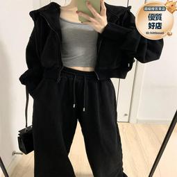 慵懶休閒運動服套裝女秋季2023新款學院風少女開衫連帽運動衫兩件套 歷史價格詳細信息
