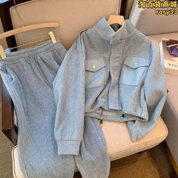 高級感休閒運動套裝女秋冬簡約時尚氣質顯瘦連帽運動衫闊腿褲兩件套 歷史價格詳細信息