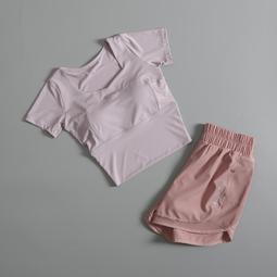 瑜伽服女套裝帶胸墊健身上衣運動速乾衣緊身高級感短袖專業T恤夏 歷史價格詳細信息