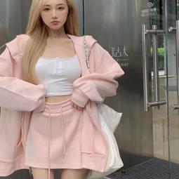 粉色休閒運動套裝女秋冬季2023新款洋派高級感衛衣衛褲兩件套加絨 歷史價格詳細信息