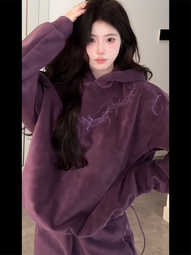 重磅加絨加厚開衫拉鏈連帽衛衣外套男女潮牌2023新款寬松情侶上衣 歷史價格詳細信息