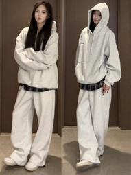 慵懶休閒運動服套裝女秋季2023新款學院風少女開衫連帽運動衫兩件套 歷史價格詳細信息