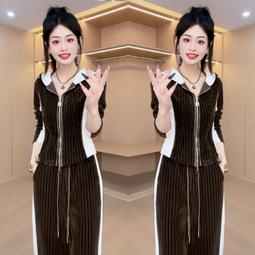 2023時尚休閒連帽鋪棉外套冬季外套韓系時尚寬鬆新年酒紅色棉衣套裝女 歷史價格詳細信息