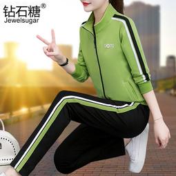 運動服套裝女棉2023春季新爆款休閒時尚高腰闊腿褲兩件套 歷史價格詳細信息