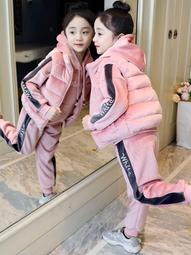 女童秋季套裝加絨2023新款兒童秋冬衛衣童裝大童女孩洋派運動秋裝 歷史價格詳細信息