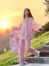 休閒運動服套裝女秋冬季韓系少女學院風減齡顯瘦衛衣闊腿褲兩件套 歷史價格詳細信息