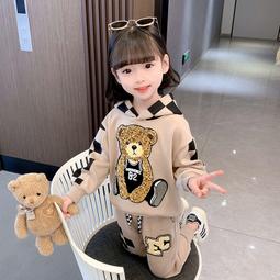 巴拉巴柆清貨女童套裝秋冬2023新款加厚冬季時髦休閒寶寶運動加絨 歷史價格詳細信息