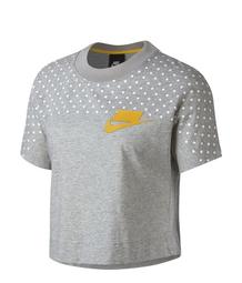 Nike SS CROP YOGA 2 女 黑白 印花 短版 瑜珈 休閒 運動 短袖 DJ6236-010 100 歷史價格詳細信息