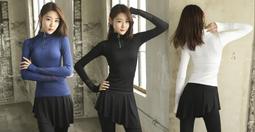 高領顯瘦瑜伽服女彈力健身服跑步運動上衣秋冬款外穿打底長袖 歷史價格詳細信息