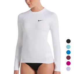 Nike 防曬衣 Essential Hydroguard Swim Shirt 女款 藍 長袖 快乾 抗UV NESSA386-451 歷史價格詳細信息
